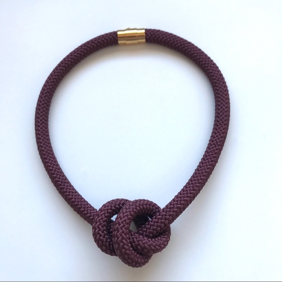 Burgundy rope necklace - Multiple ways to wear - Picture 3 of 11